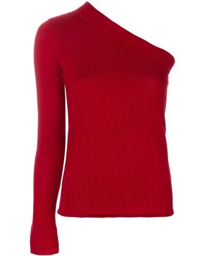 Cashmere In Love Cashmere Asymmetric Top - Red