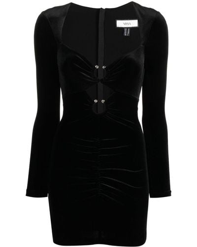 Nissa Cut-out Velvet Minidress - Black
