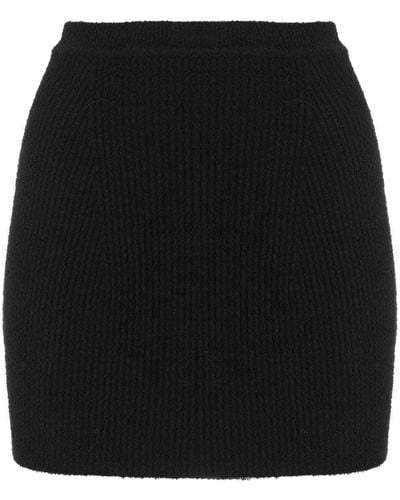 Wardrobe NYC Ribbed-knit Mini Skirt - Black