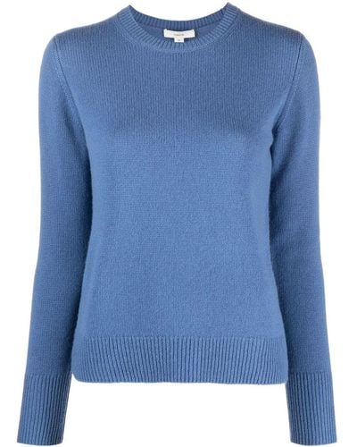 Vince Purl-knit Cashmere Top - Blue