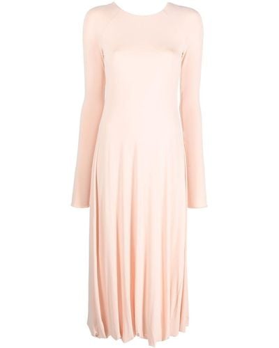 Jil Sander Long-sleeved Flared Dress - Pink