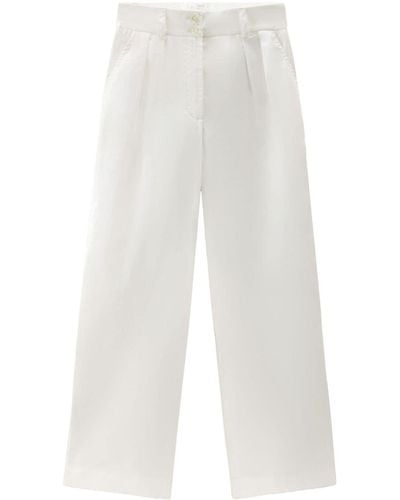 Woolrich Pleat-detailing Cotton Trousers - White
