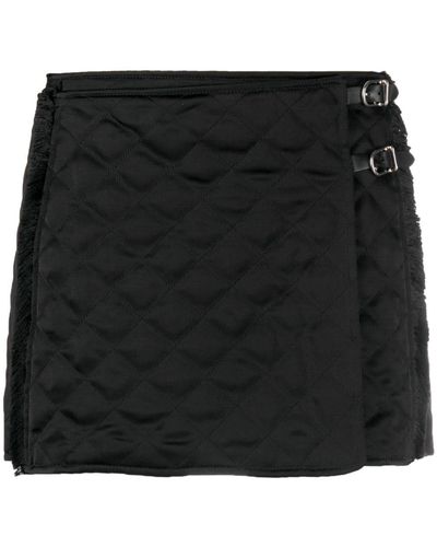 DURAZZI MILANO Quilted Wrap-style Mini Skirt - Black