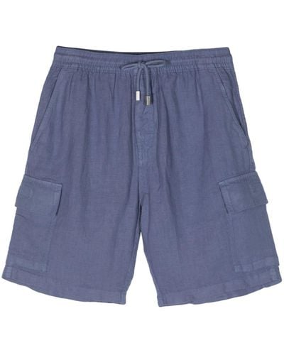Vilebrequin Drawstring linen cargo shorts - Blau