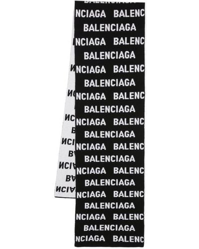 Balenciaga Écharpe en maille intarsia - Noir