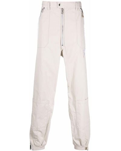 Maison Mihara Yasuhiro Pantalones rectos con detalle de raya lateral - Blanco