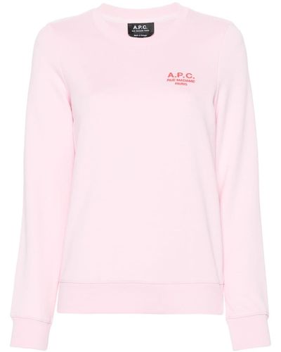 A.P.C. Katoenen Sweater Met Geborduurd Logo - Roze