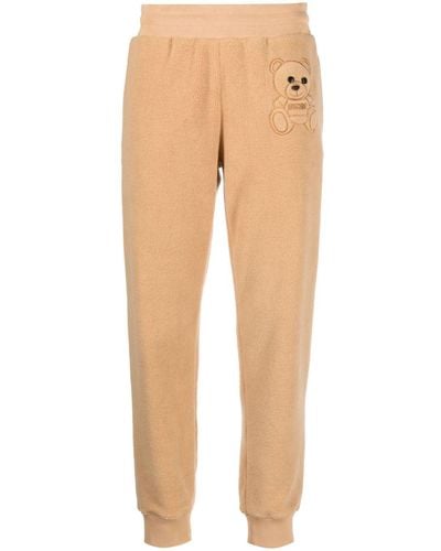 Moschino Teddy-bear Detail Cropped Trousers - Natural