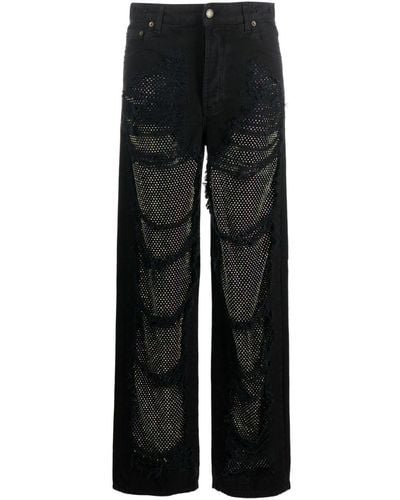 DARKPARK Karen Crystal-embellished Straight-leg Jeans - Black