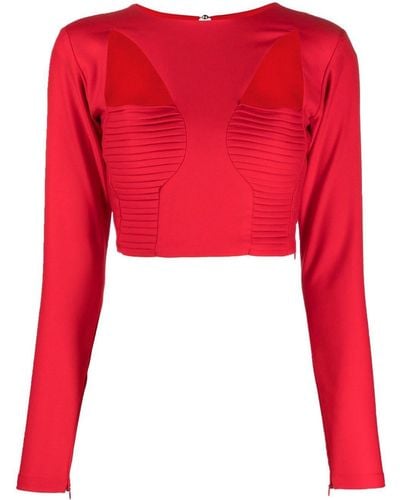 Concepto Cut-out Cropped Top - Red