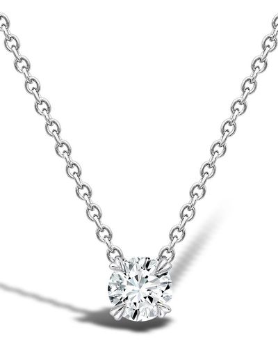 Pragnell 18kt White Gold Windsor Solitaire Diamond Pendant Necklace - Multicolor