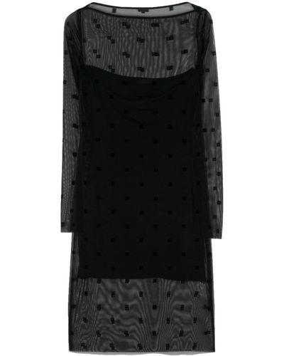 Givenchy 4g Semi-sheer Midi Dress - Black