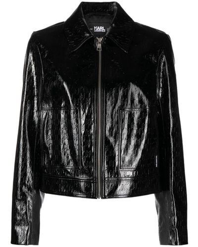 Karl Lagerfeld ポインテッドカラー ジャケット - ブラック
