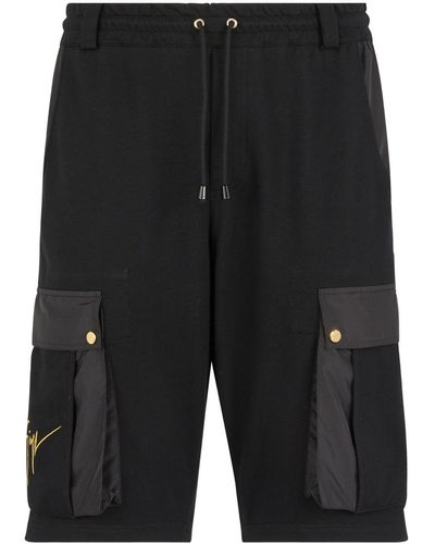 Giuseppe Zanotti Drawstring Multi-pocket Bermuda Shorts - Black