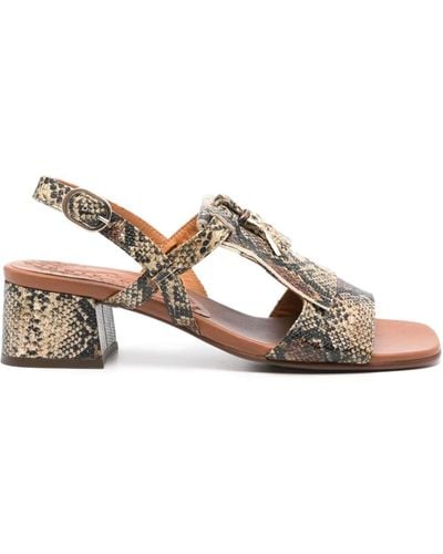 Chie Mihara Quico 50mm Leather Sandals - Brown