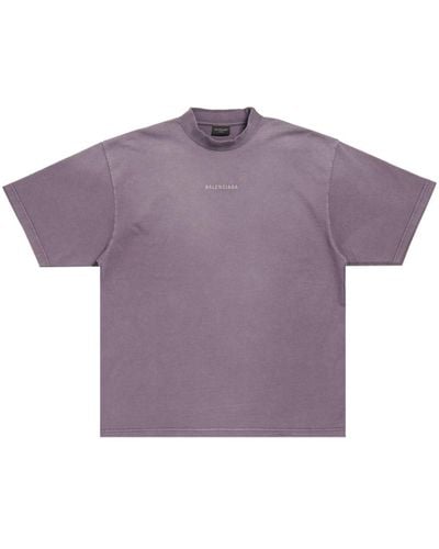 Balenciaga Logo-print Cotton T-shirt - Purple