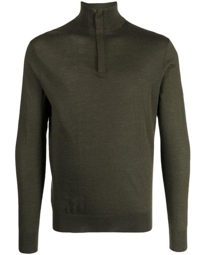 N.Peal Cashmere Regent Half-zip Sweater - Green