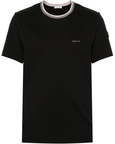 Moncler T-shirt Met Logo-reliëf - Zwart