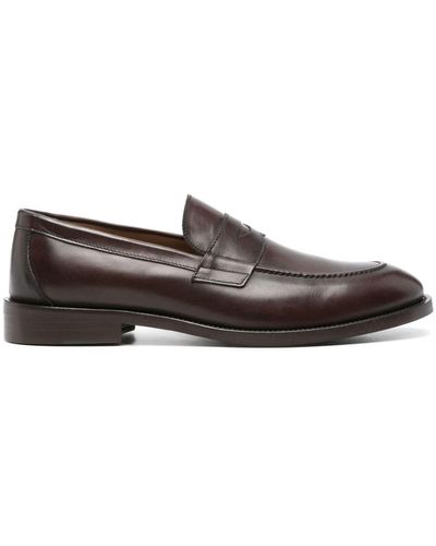 BOGGI Penny-slot Leather Loafers - Brown