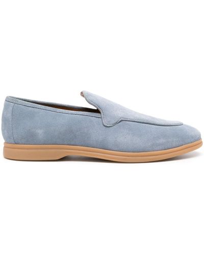 Eleventy Slip-on Suede Slippers - Blue