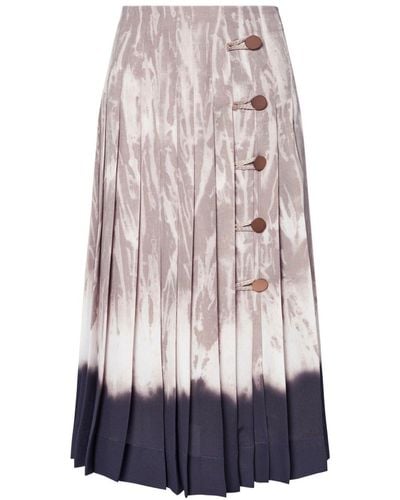 Altuzarra Tullius Tie Dye-print Midi Skirt - Natural