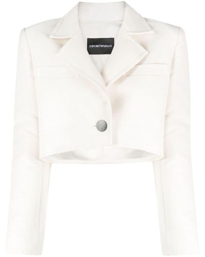 Emporio Armani Cropped Jacket - White