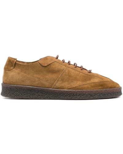 Buttero Logo-embossed Suede Derby Shoes - Brown