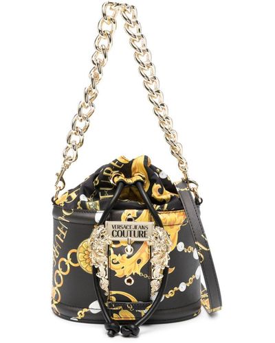 Versace Baroque-buckle Bucket Bag - Metallic