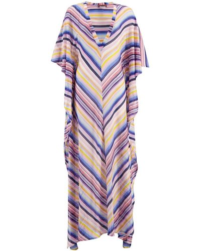 Missoni Striped Beach Dress - Purple