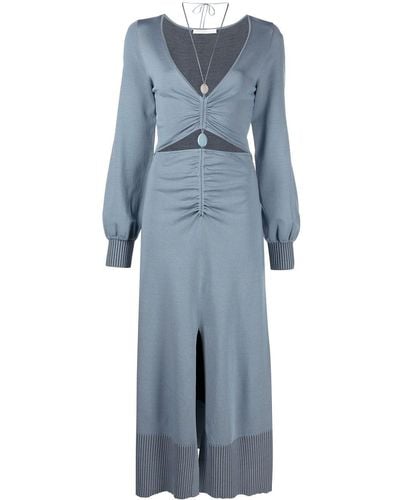 Jonathan Simkhai Ruched Cut-out Midi Dress - Blue