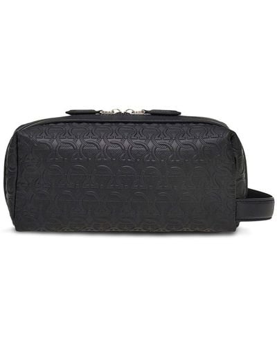 Ferragamo Clutch Bag With Gancini Motif - Black