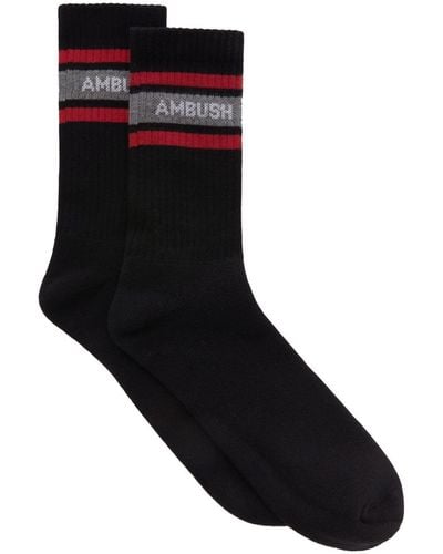 Ambush Intarsia-logo Ankle Socks - Black