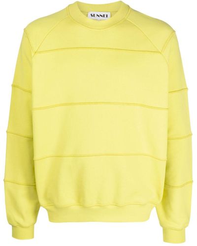 Sunnei Panelled Organic Cotton Sweatshirt - Yellow