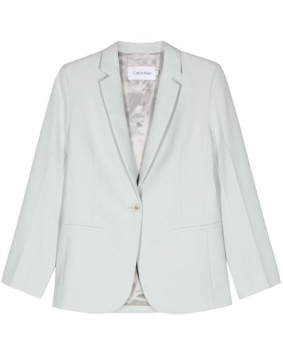 Calvin Klein Notched-lapels Single-breasted Blazer - White