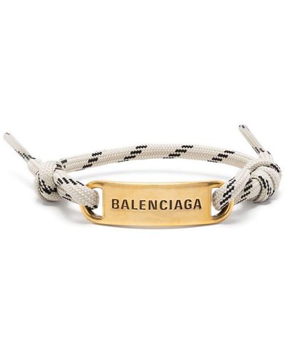 Balenciaga Plate Rope Bracelet - Metallic