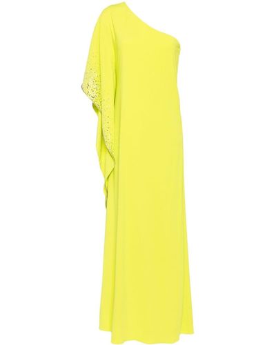 Marchesa Sequin-embellished One-sleeve Gown - Yellow