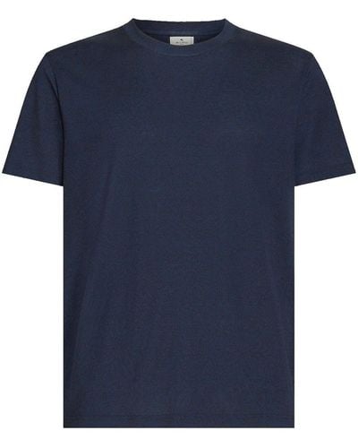 Etro Paisley-print cotton T-shirt - Azul
