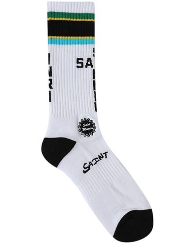 SAINT Mxxxxxx Stripe-detailing Cotton Socks - White
