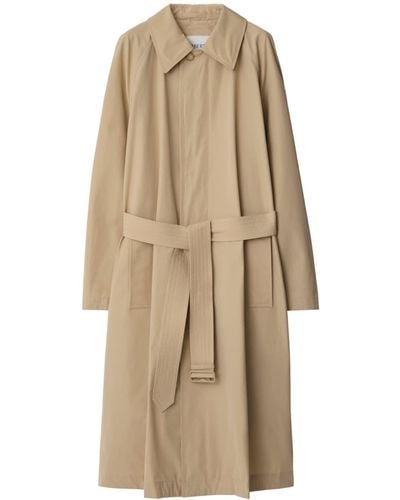 Burberry Edk-embroidered Car Coat - Natural