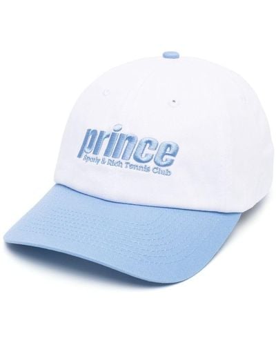 Sporty & Rich Logo-embroidered Cotton Cap - Blue