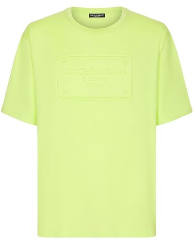 Dolce & Gabbana T-shirt With Embossed Tag - Yellow