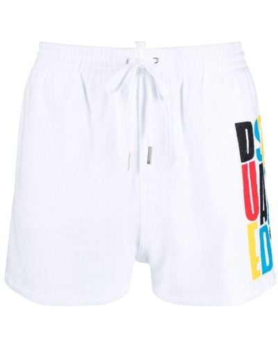 DSquared² Zwembroek Met Logoprint - Wit