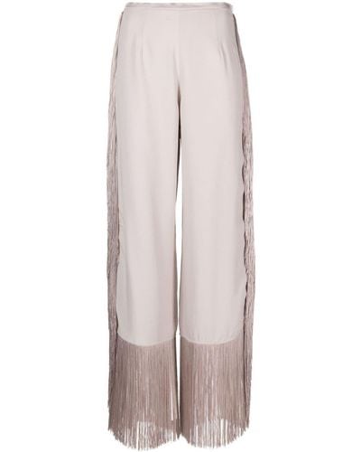 ‎Taller Marmo Nevada Fringed Wide-Leg Trousers - Grey