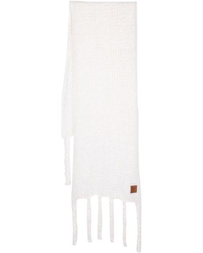 Forte Forte Logo-patch Knitted Scarf - White