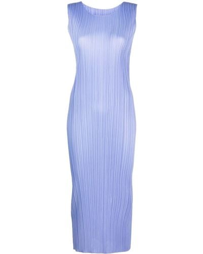 Pleats Please Issey Miyake Maxi-jurk Met Geplooid Detail - Paars