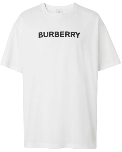 Burberry Harriston T -shirt Met Logo -print - Wit