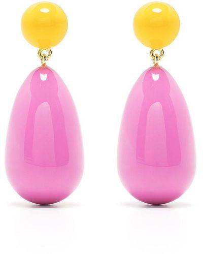 Eshvi Drop-design Earrings - Pink