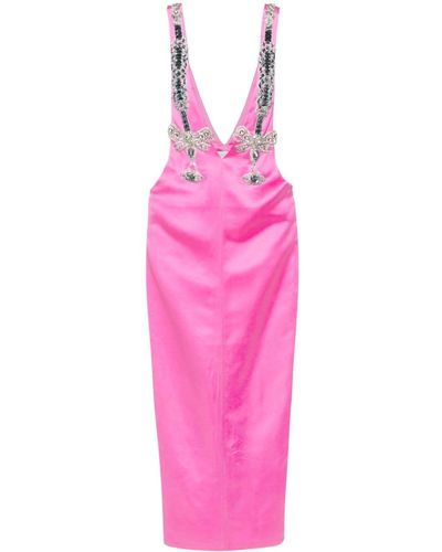 Loulou Noble Jaqueline Satin Maxi Dress - Pink