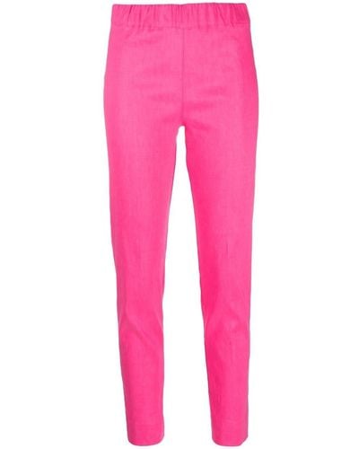 D.exterior Elasticated-waist Slim-cut leggings - Pink