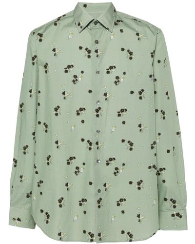 Paul Smith Narcissus Floral Cotton Shirt - Green